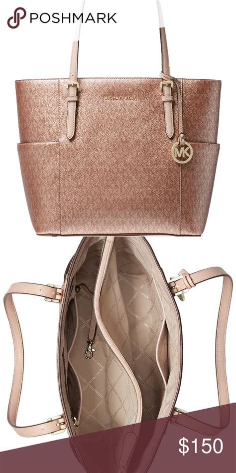 michael kors purse rose gold|michael kors gold tote handbags.